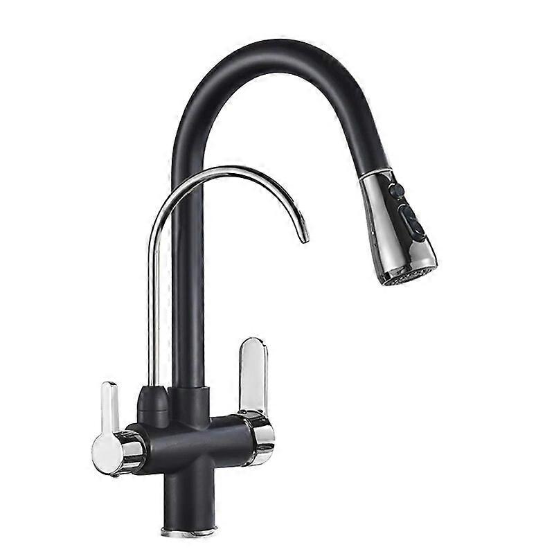 Filter Kitchen Faucet Brushed Nickel Brass Kitchen Faucet With Pure Water Pull Out Style Kitchen Faucet Rotatble Hot Cold Crane