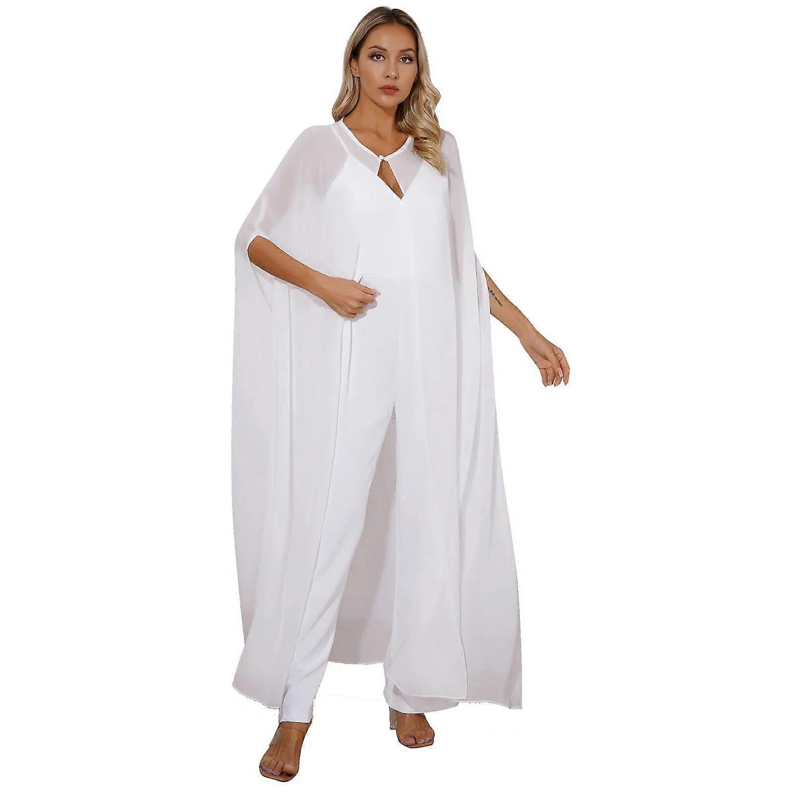 Womens Chiffon Capes Cloak Open Front One Button Woman's Long Cape Woman's Solid Color Bolero for Evening Summer Beach Cover Ups