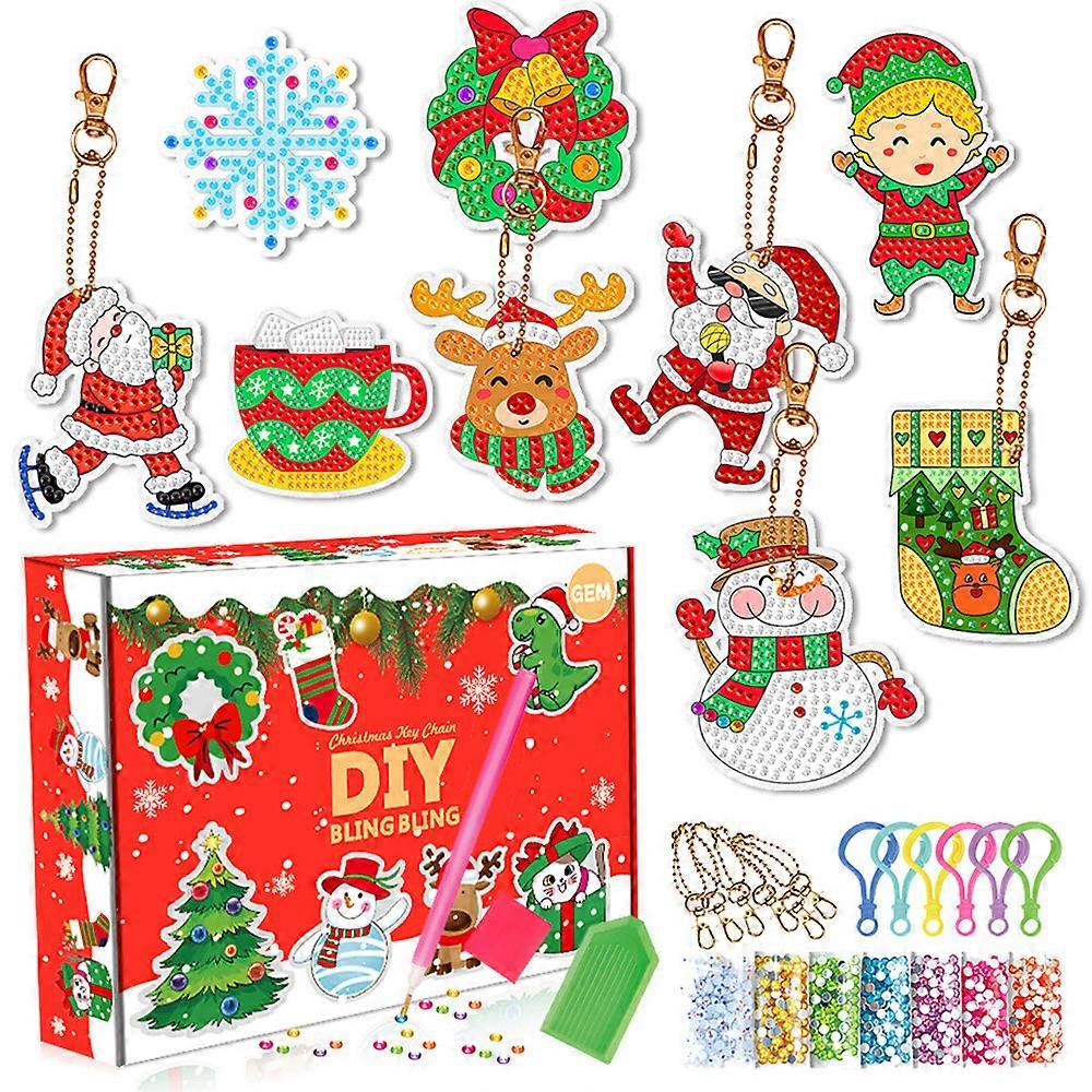 Christmas Advent Calendar Countdown Xmas Diamond Painting Kit DIY Keychain