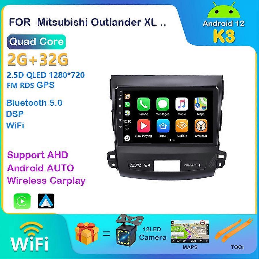 9" IPS SCREEN DSP Android 12 4G RAM Car Radio PLAYER Carplay For Mitsubishi Outlander GPS stereo RADIO receiver navigation PC