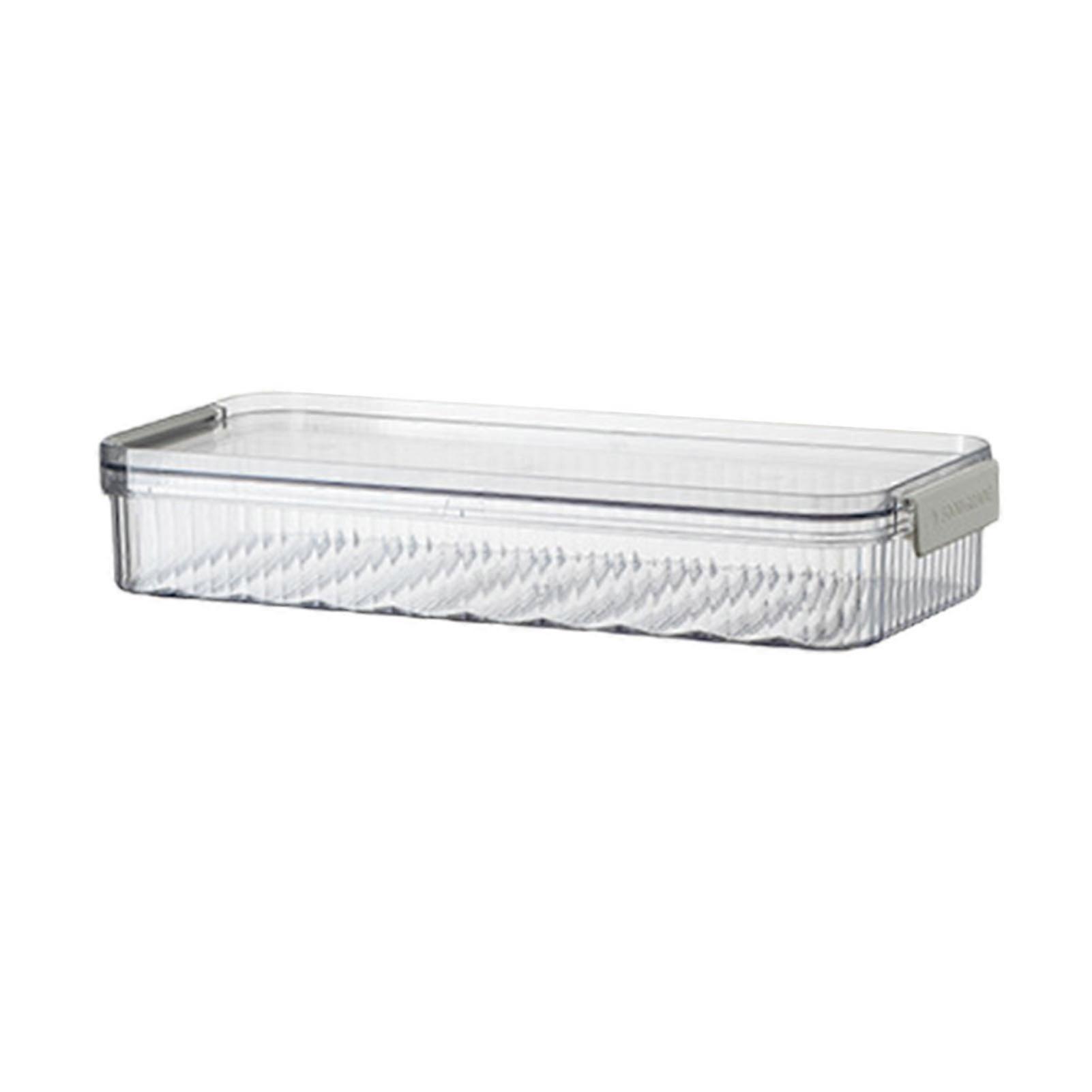 Dumpling Box Lunch Meat Container Anti-Stick Design Transparent Stackable Easy to Clean Reusable Large Capacity Fridge Organizer with Lid Jikaix