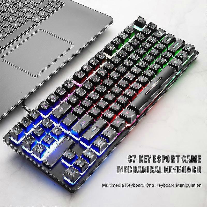 87 Key Gaming Keyboard Mechnical Backlight Waterproof Ergonomic Durable Keypad