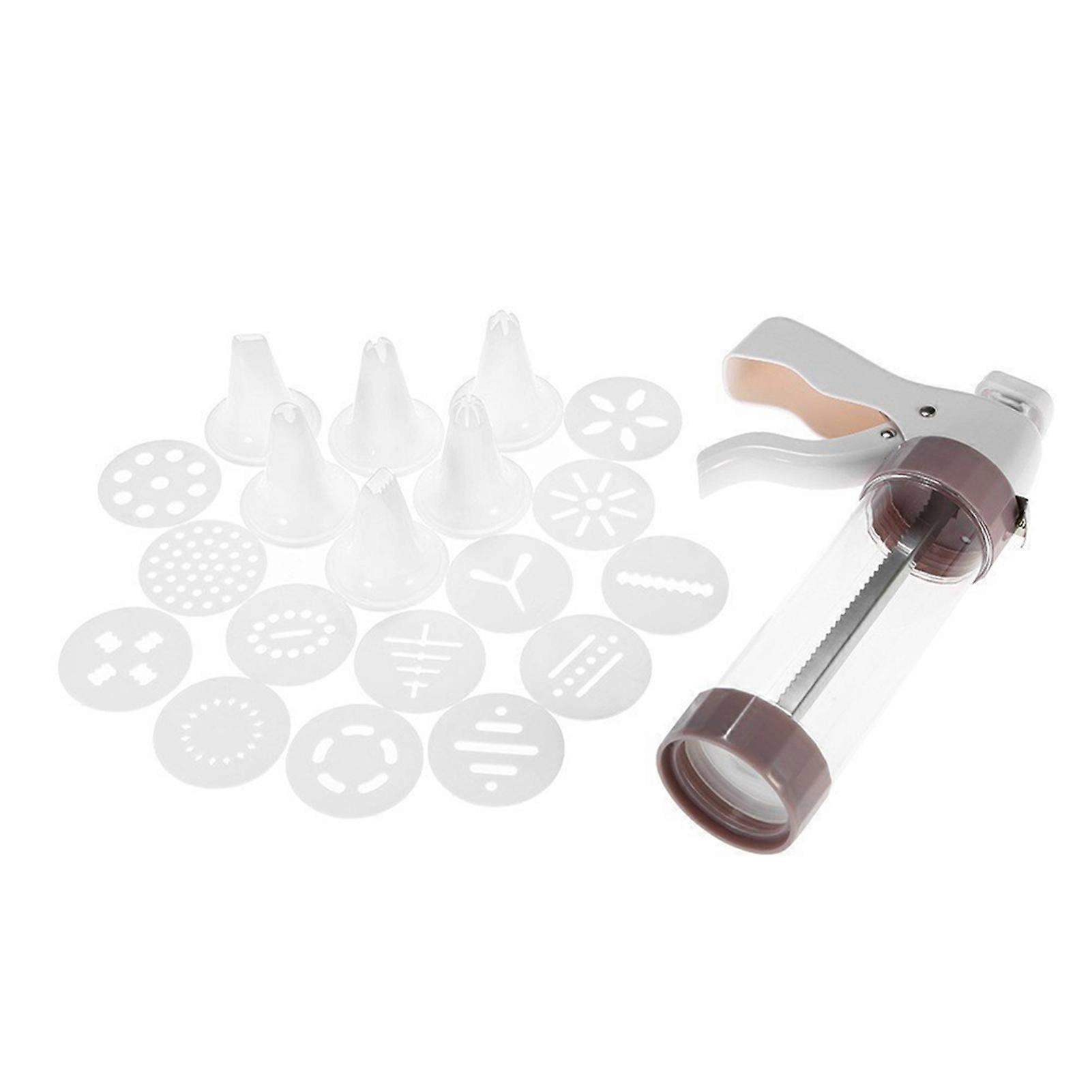Icing Sprayer Kit Detachable Effortless Plastic Cookies Cutting Moulds for Baking