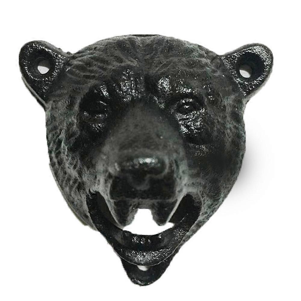 Bear Head Cast Iron Wall Corkscrew Vintage Corkscrew Antique Wall Beer Corkscrew