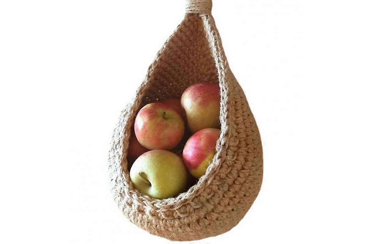 Hanging Wall Vegetable Fruit Basket Holder Woven Kitchen Organizer