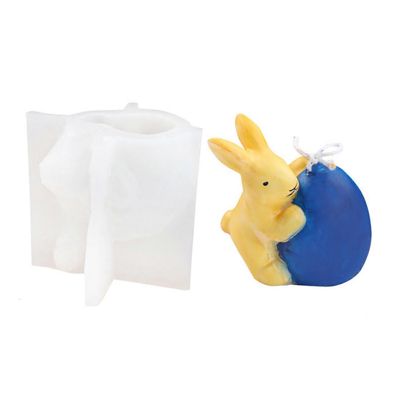 Easter Bunny Candle Mold 3D Silicone Mold for Making Candle Soaps Easter Sugar