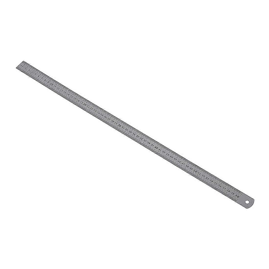 Régua reta longa de medição de aço inoxidável de 60 cm e 23,6 polegadas