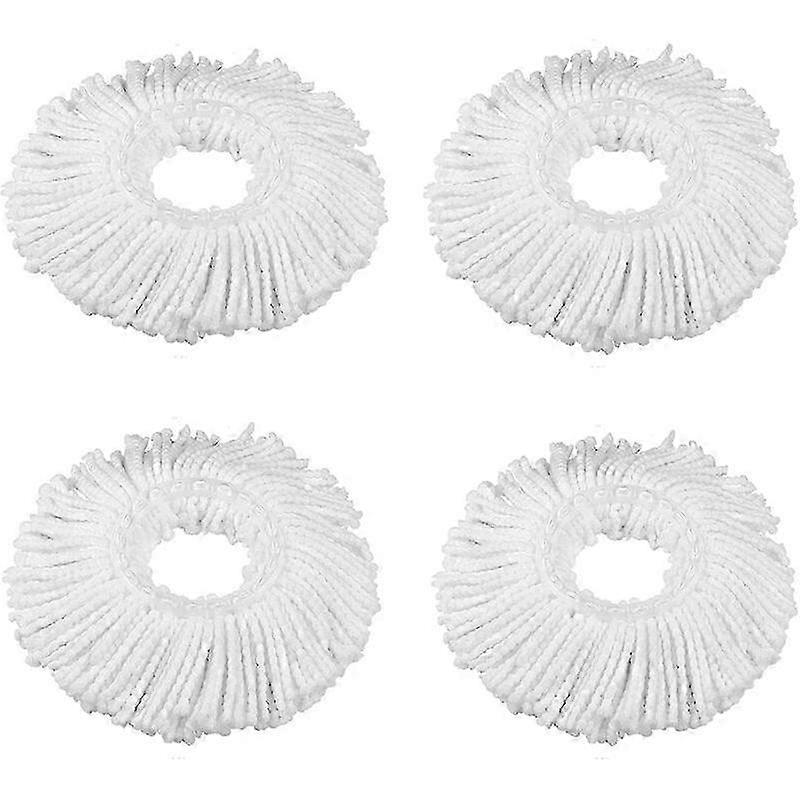 Four 360 Spin Mop Mop Heads, Microfiber Spin Mop Replacement Mop Heads Refill Round Shape Mop Head