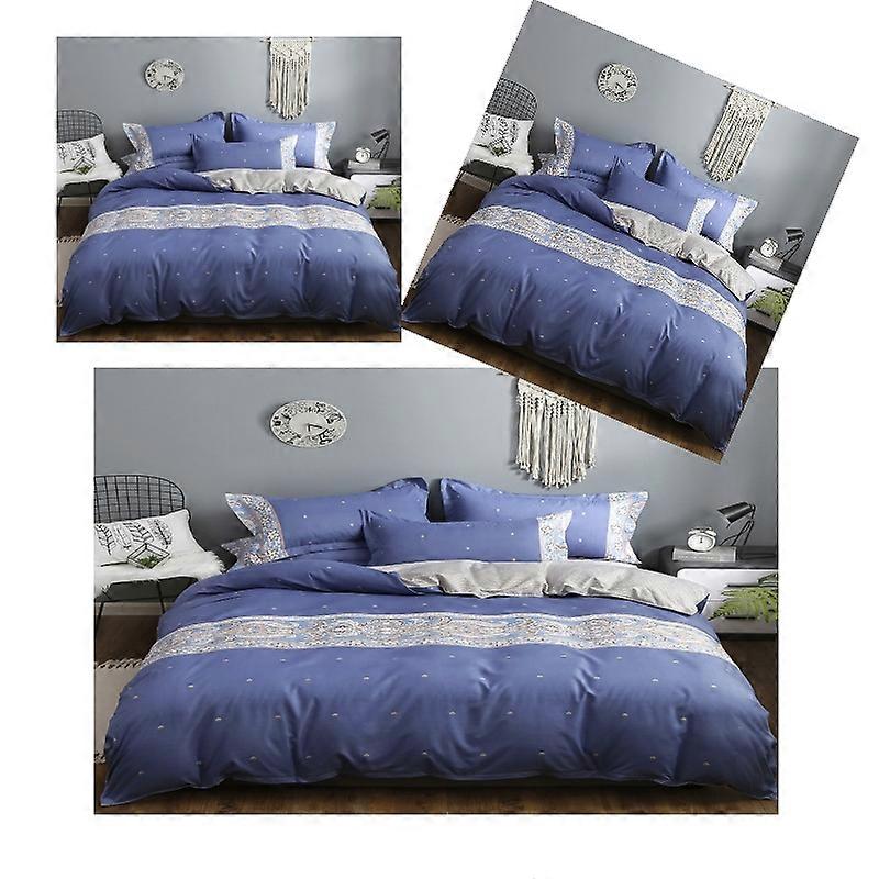 Luxury 4 Piece Set Bedding printed Quilt Cove Fitted Sheet Pillowcase Color S