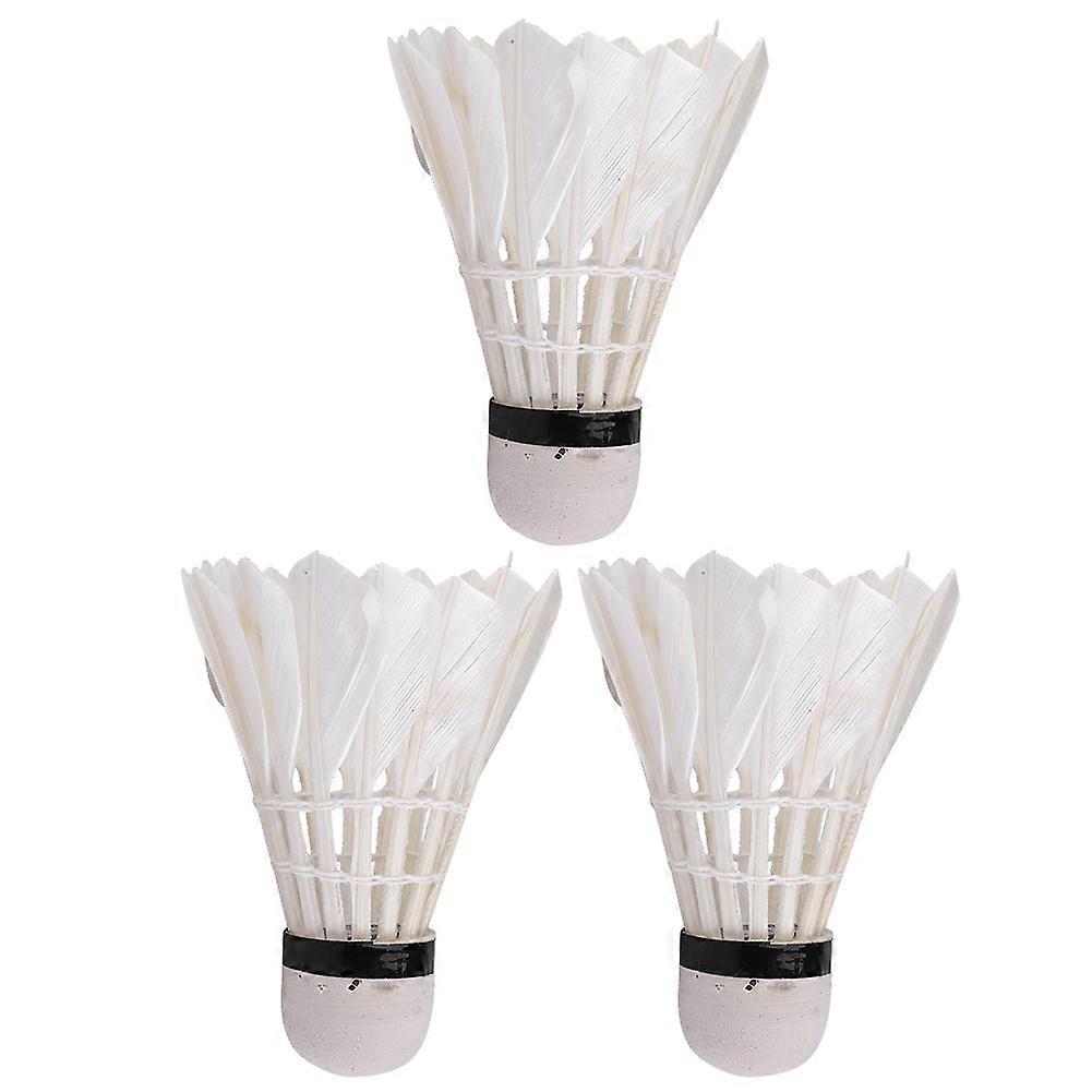 3stk Goose Feather Shuttlecocks Badminton Ball Game Treningsutstyr