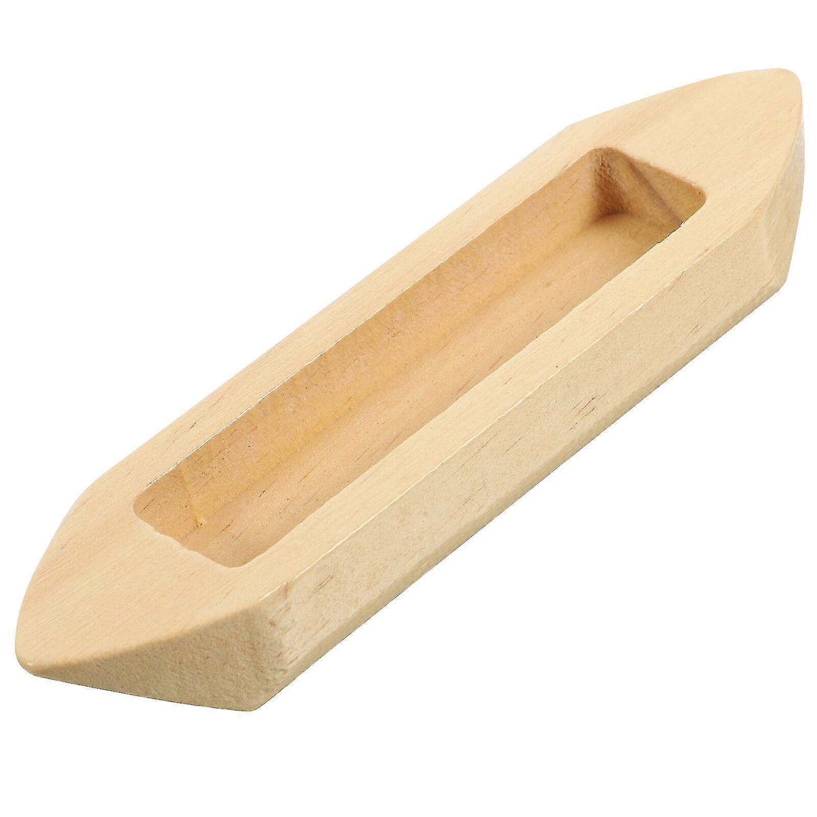 Ongeverfde kleine houten boot Onvoltooid bootmodel Mini houten kanomodel