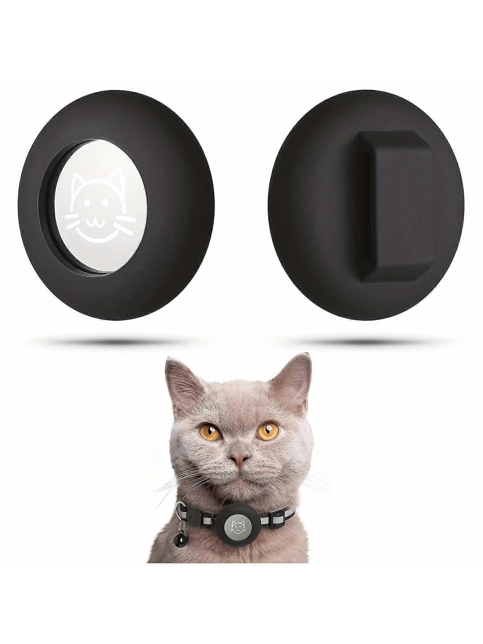 2 pcs silicone souple compatible avec le support de collier de chat AirTag, étui de protection compatible avec Apple AirTag, compatible avec dans un coin de chien de chat de 0,6 pouce