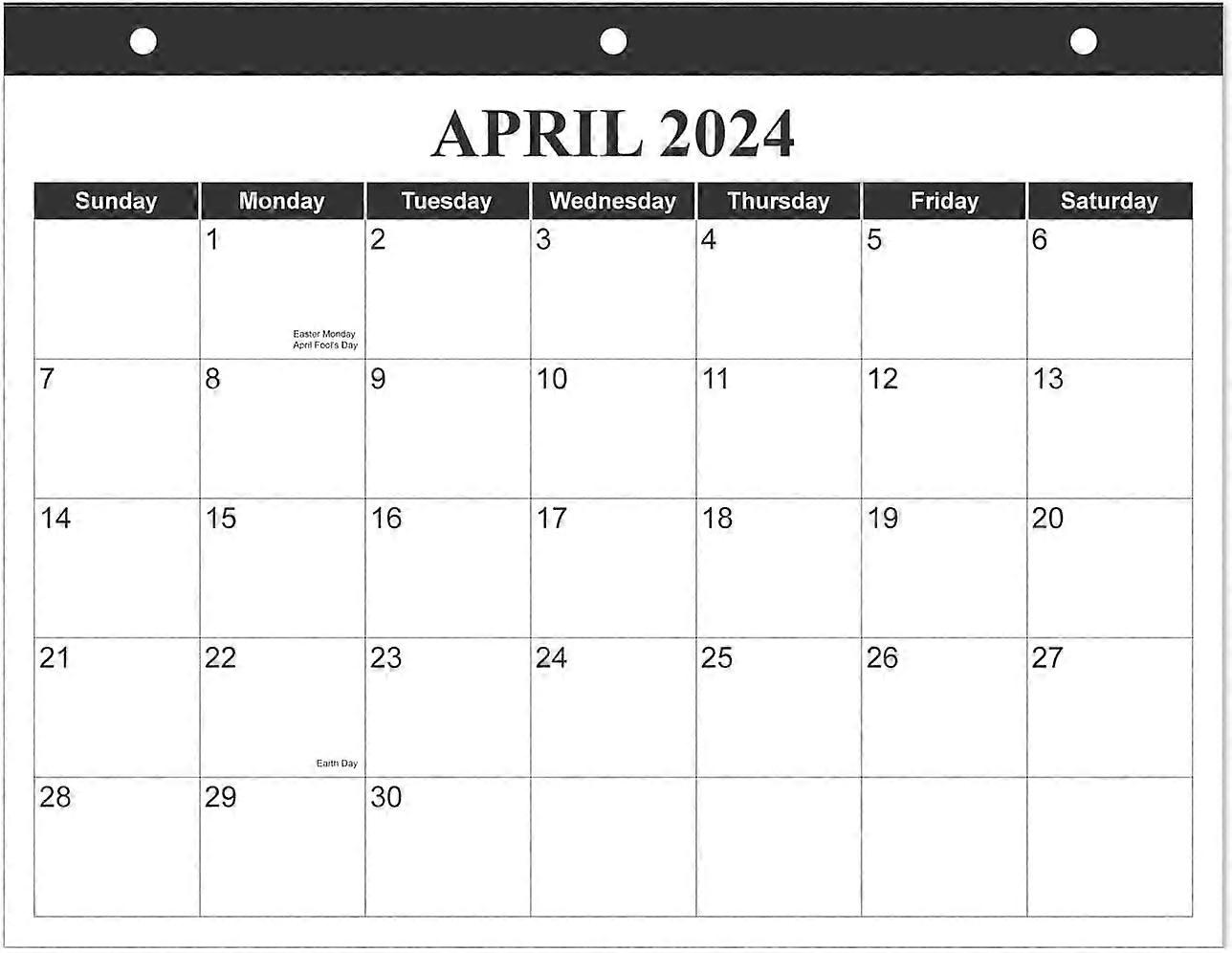 2024-2025 Calendar for 3 Ring Binder - 8.5" x 11 Desk Calendar 2024-2025, 18 Months Calendar with Premium Paper, Black