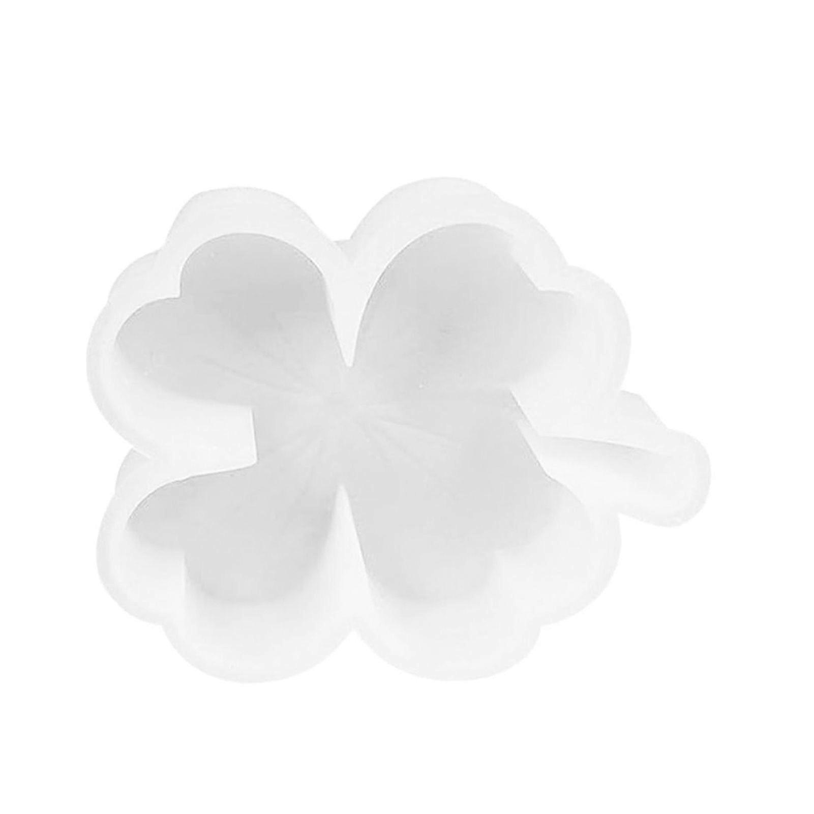 Silicone Four-Leaf Clover Mould for Casting Non-Stick Plaster Mold for Soy Wax Candles Soap Easy Release Washable Mold