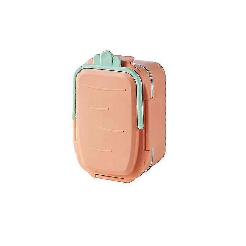 Double layer stainless steel lunch box, creative and cute radish portable insulated lunch box, student compartment lunch box