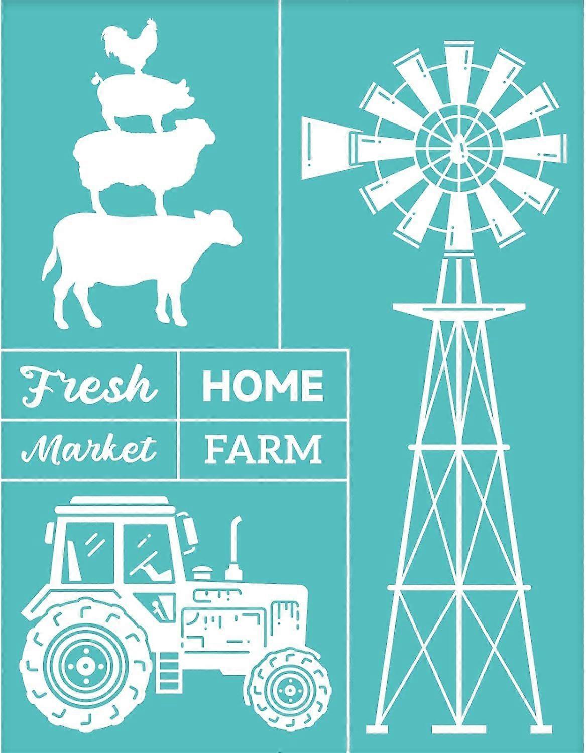 2pcs Self-Adhesive Silk Screen Printing Stencil Windmill Pattern Stencil Reusable Mesh Stencils Transfer Washable Home Decor for DIY T-Shirt Pillow Fa
