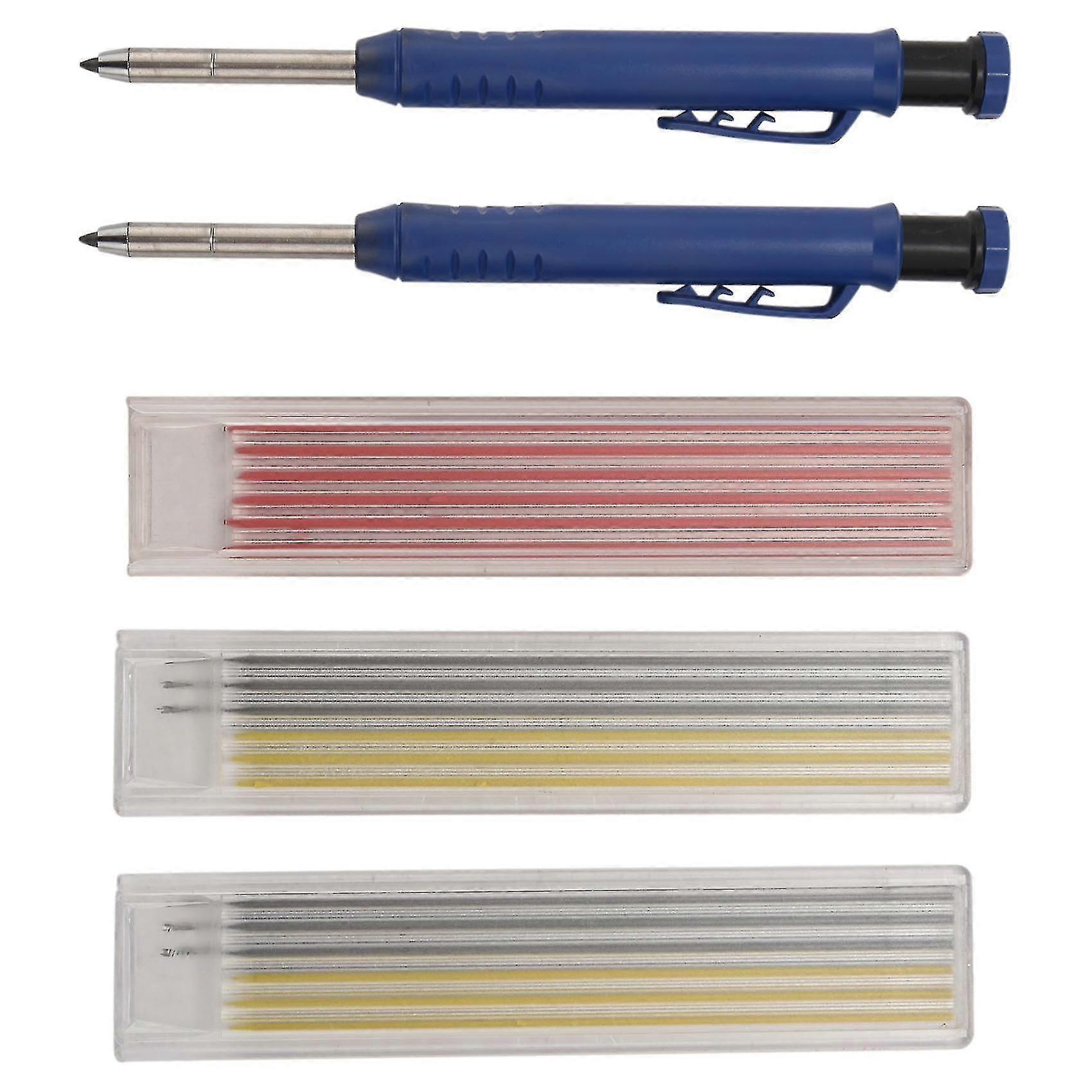 2pcs Blue Pencils 18pcs Pencil Leads For Drawing Making Scribbling