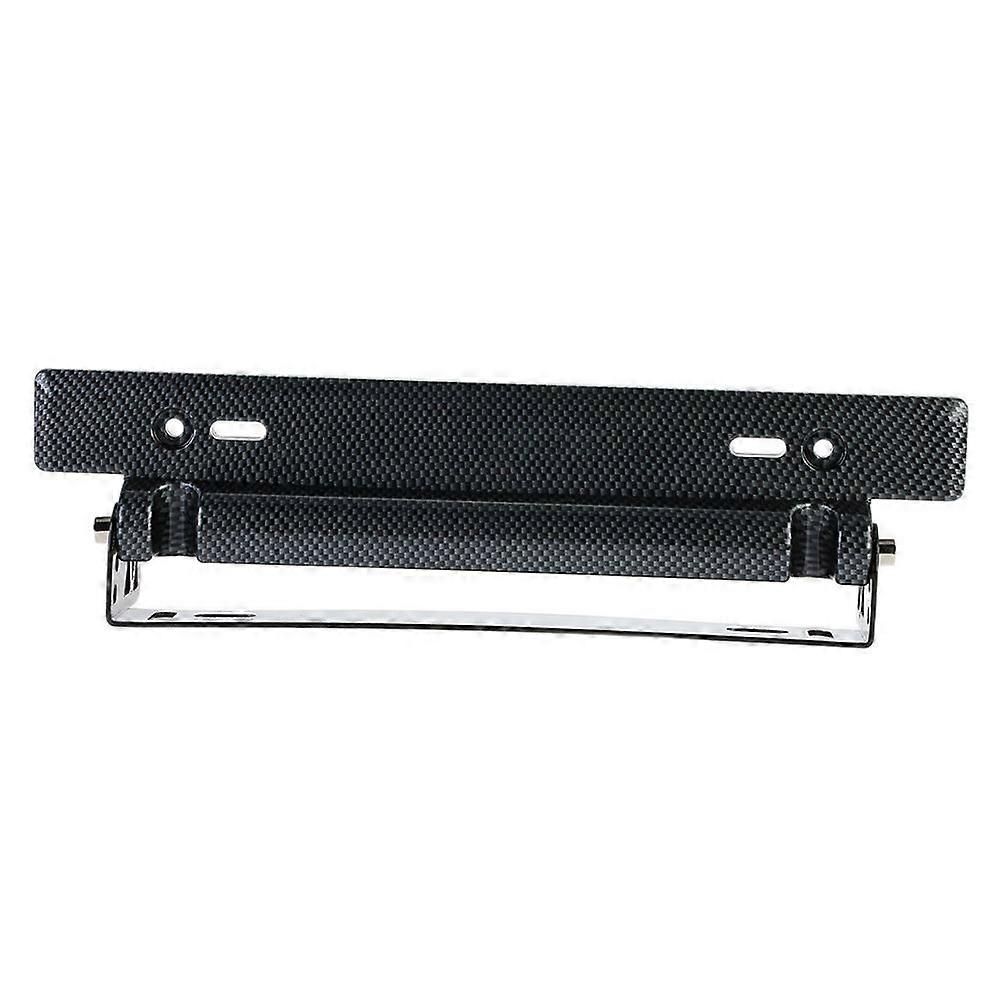Universal Carbon Fiber Look Car License Plate Frame Holder Racing Style Angle Adjustable Relocate Mount Bracket DIY Modification Accessory MK6947