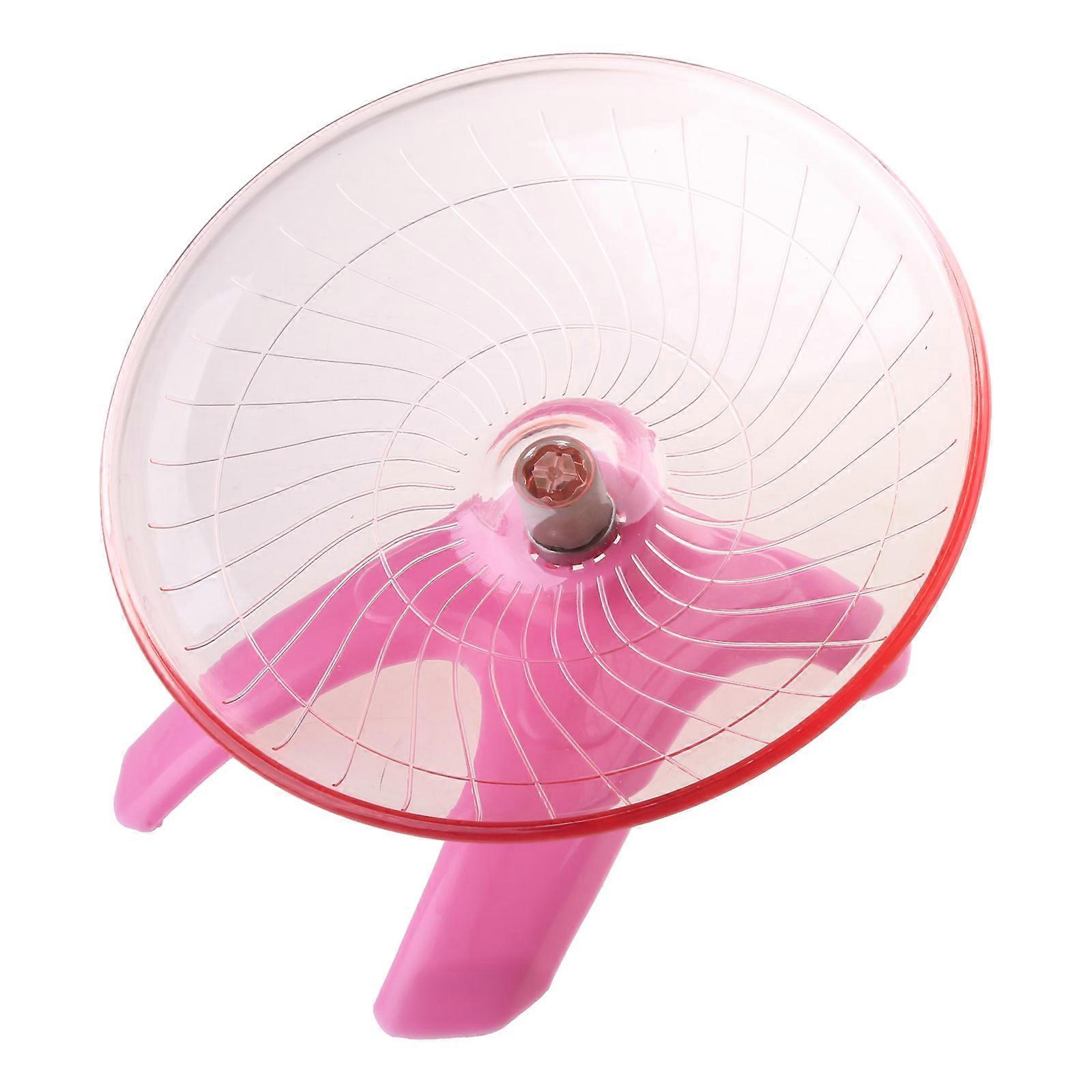 Hamster Running Wheel Silent Hamster Mouse Running Disc Toy Mouse Running Toy Flying Saucer Exercise Wheel pink