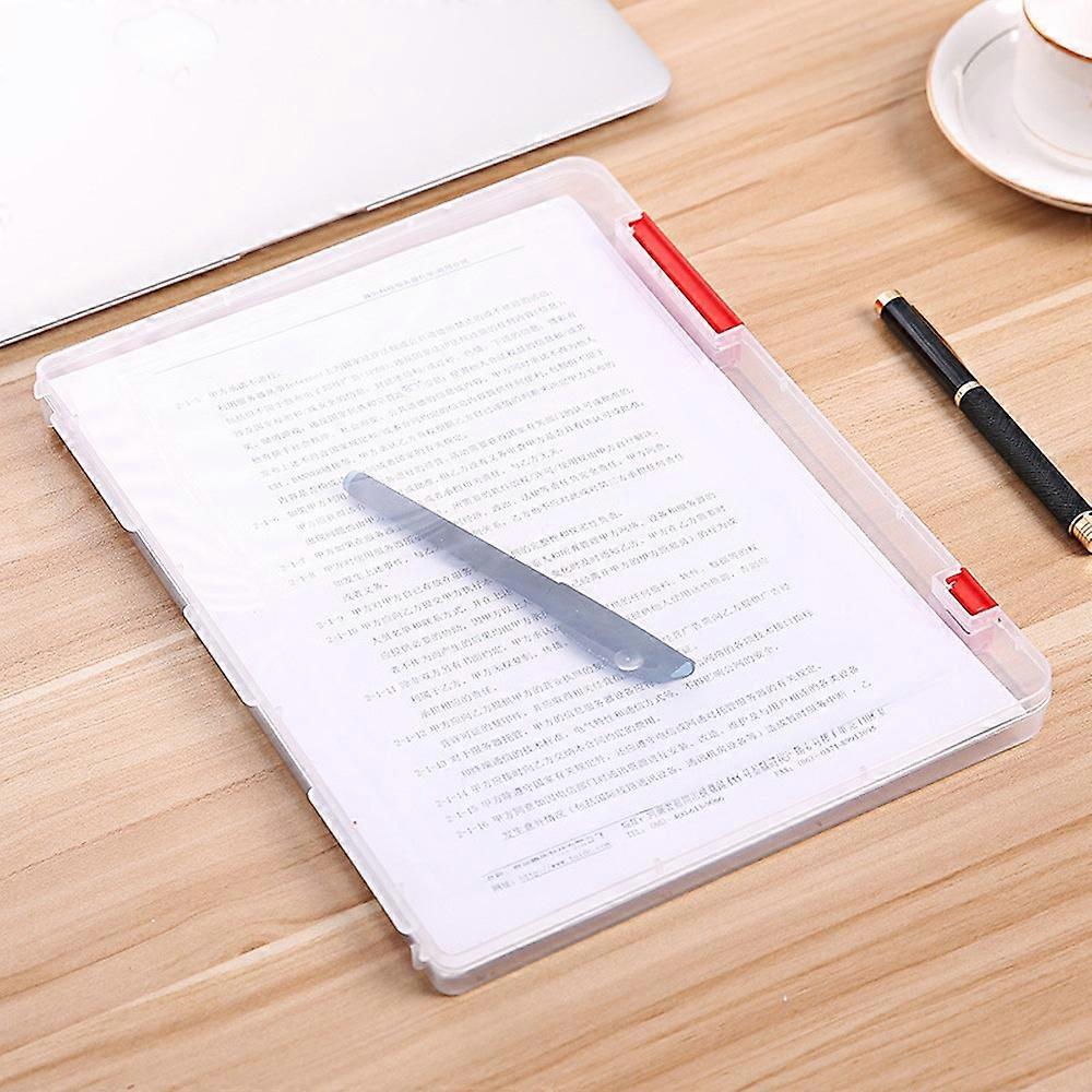 2pcs A4 Size Transparent Storage Box Plastic Filling File Case Archive Document Storage Holder