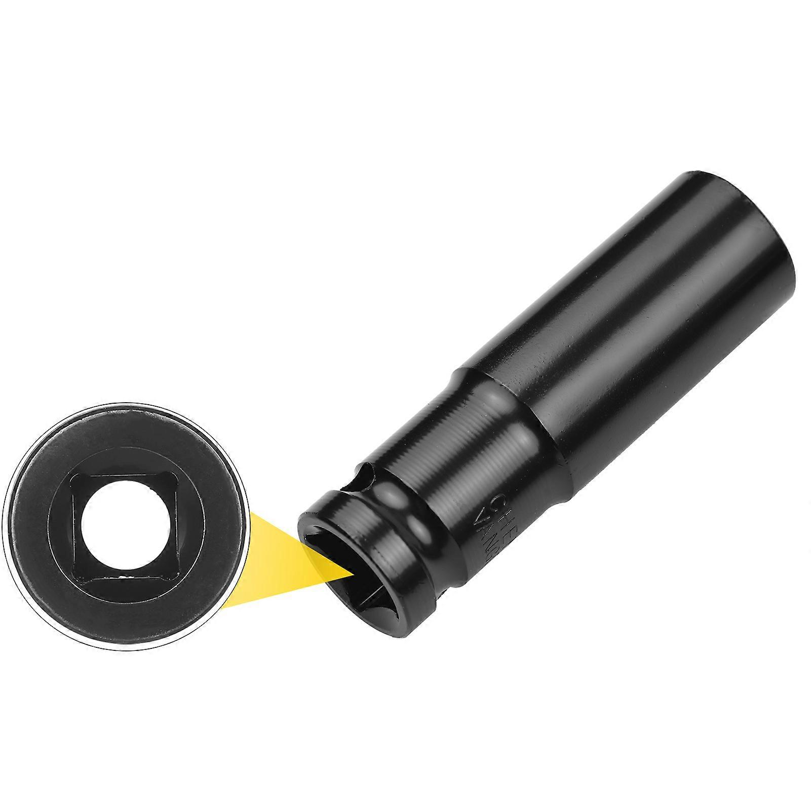 1/2 Inch Drive Hex Impact Socket Set 10-Piece Deep Socket Metric Sizes 10-22mm and 3/8 Inch Adapter CR-V Material with Hard Storage Box