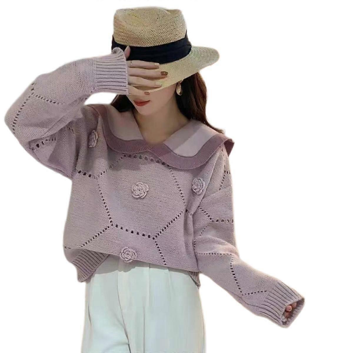 Damenmode Pullover Langarm Casual Strick Winter Kleidung Pullover Pullover Bluse Top