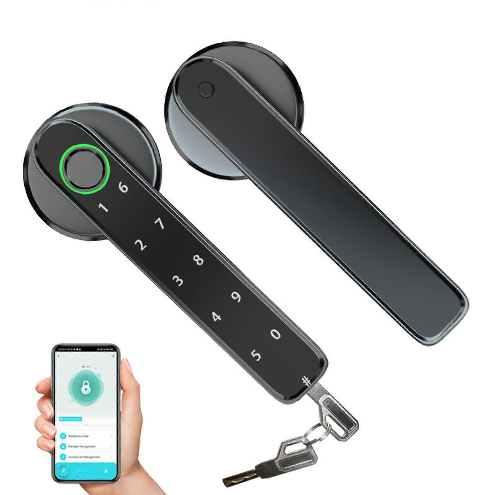 Smart Fingerprint Door Lock Wooden Door Keyboard Keyless Fingerprint Lock Handle