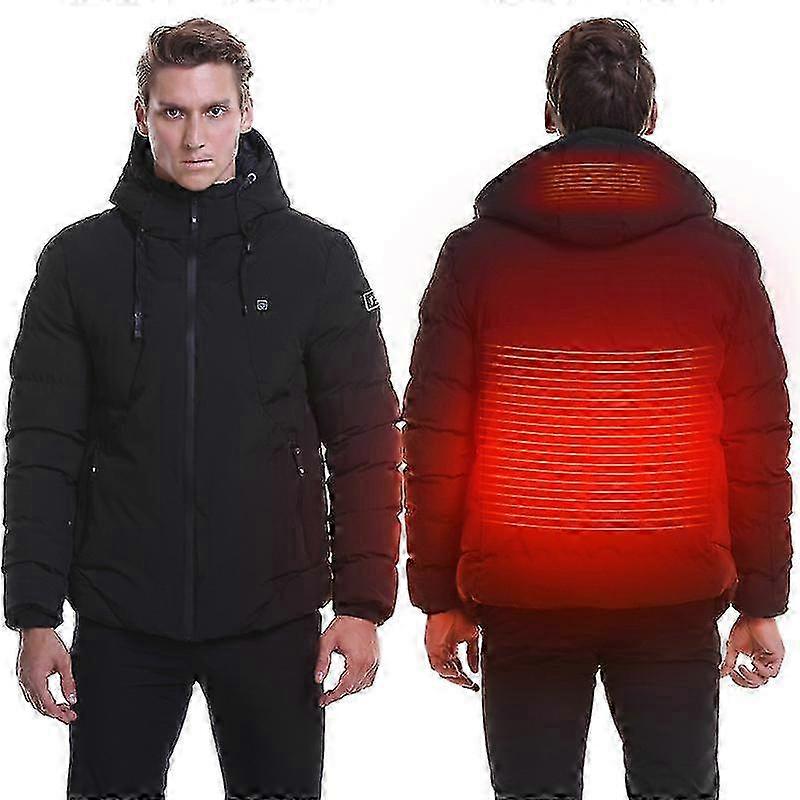 USB Charging Winter Cotton Jacket - Intelligent Heating for Men
