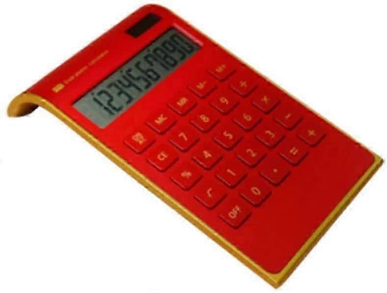 Electric Calculator for Home Office with 10 Digit Tilted LCD Display(Red)