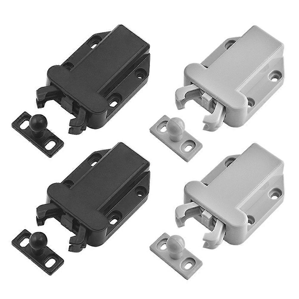 4pcs Drawer Safe Push Latch Self-Locking Device Cupboard Plastic Touch Latches