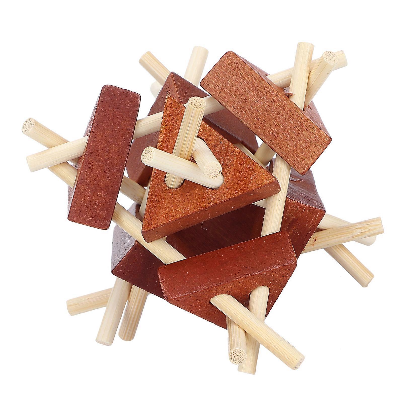 Wooden Brain Teaser Puzzle, Interlocking Jigsaw Toy