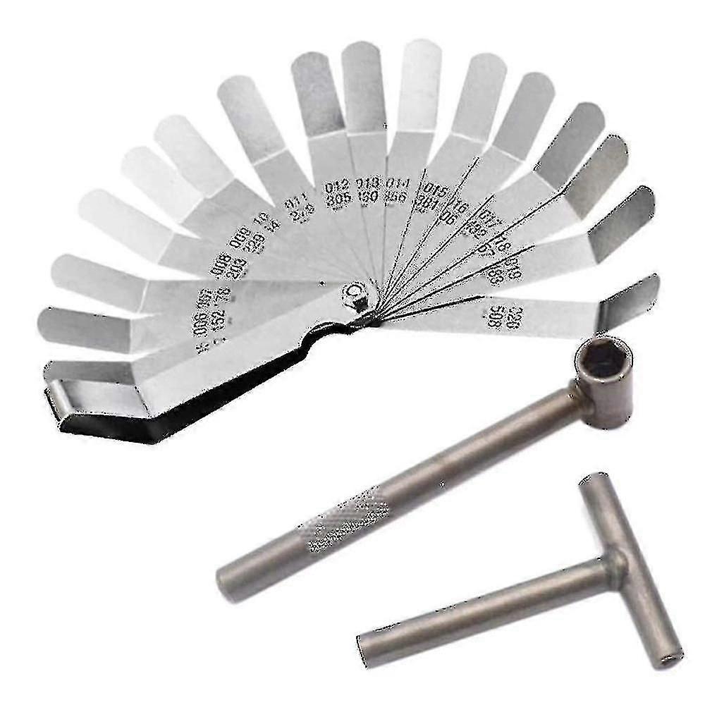 3 Pcs Engine Valve Screw Adjusting Spanner Tool Valve Clearance Adjustment Tools + Feeler Gauge 0.0