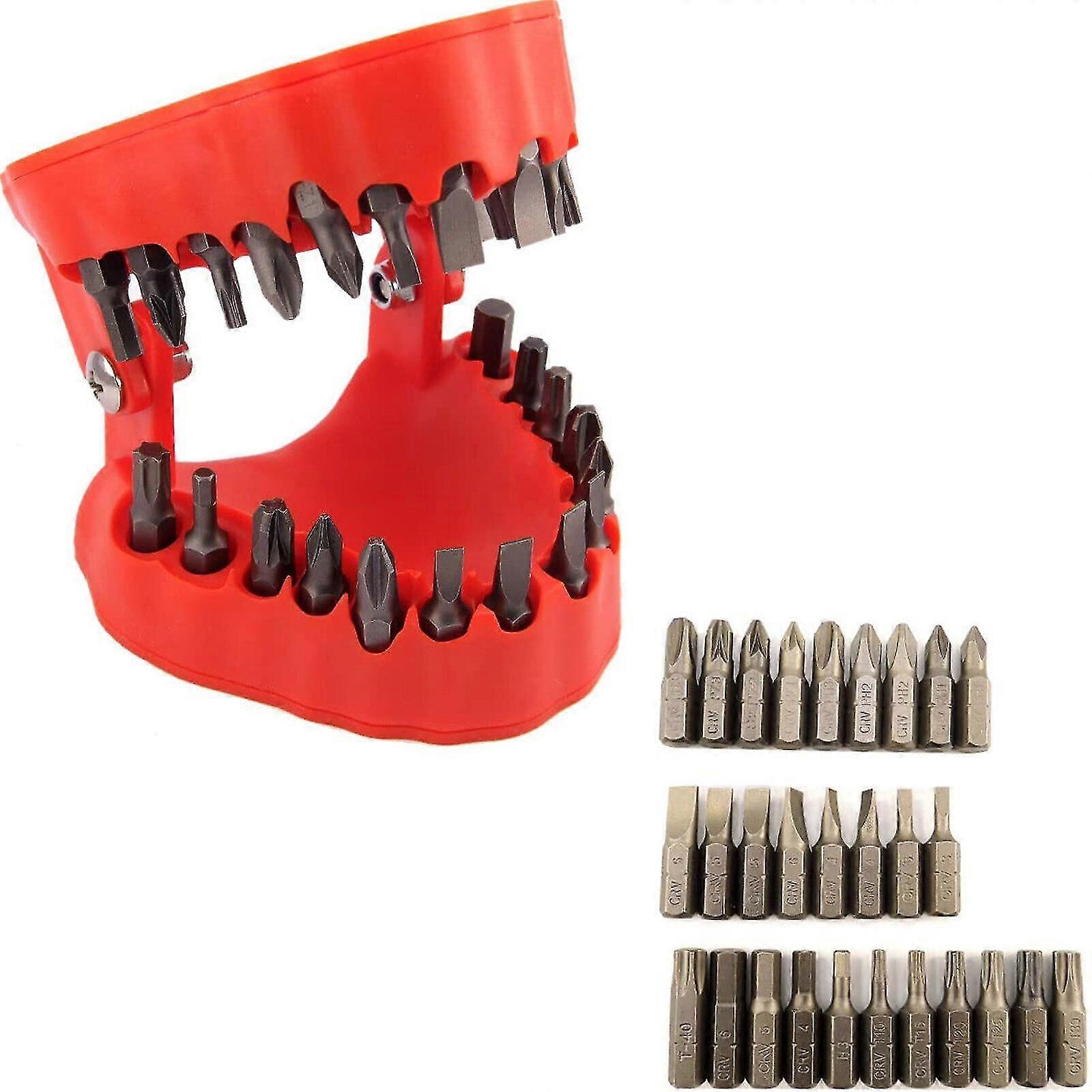 Denture Drill Bit Holder Model Layout Rack Jaw Tool For 1/4" Hex Bit And Drive