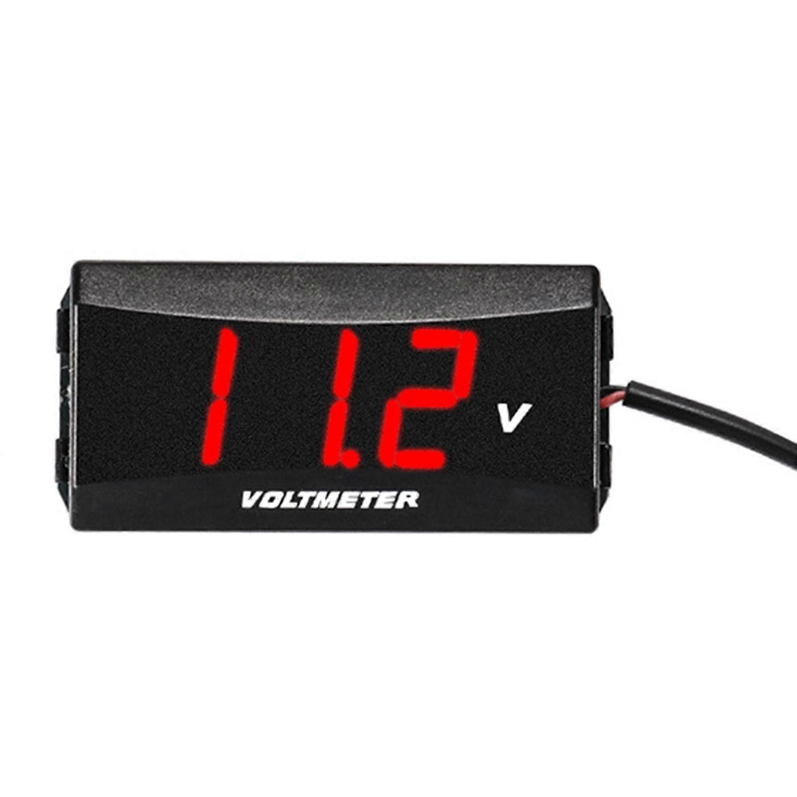 Waterproof Voltmeter Voltage Meter Gauge for Motorcycle Scooters DC12-80V LED Digital Voltmeter Battery Voltage Monitor