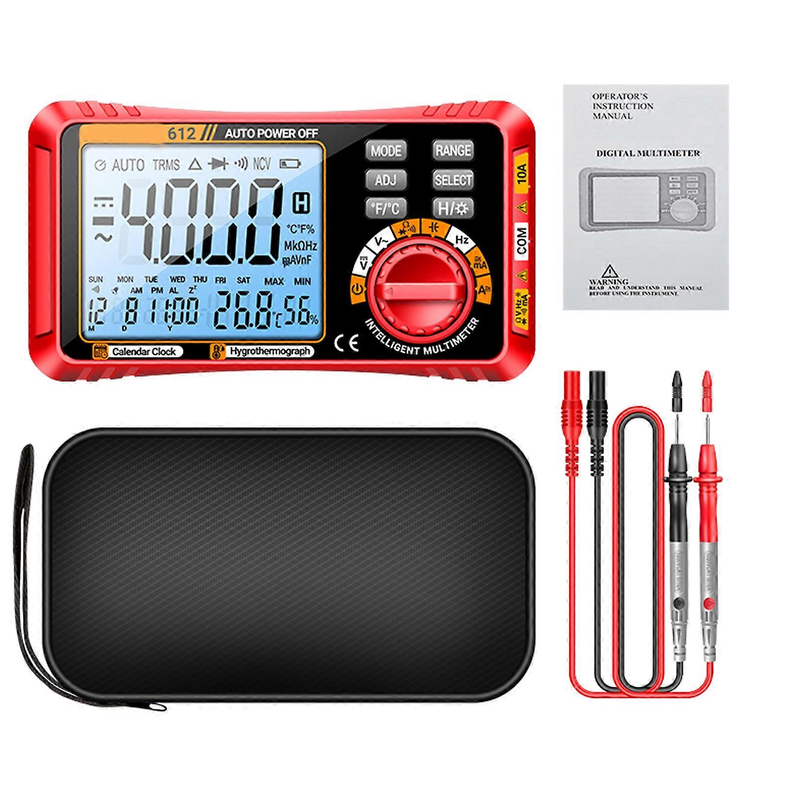 Voltage Current Tester 4000 Count Multimeter Multi Tester with Backlit Temperature Humidity Measuring