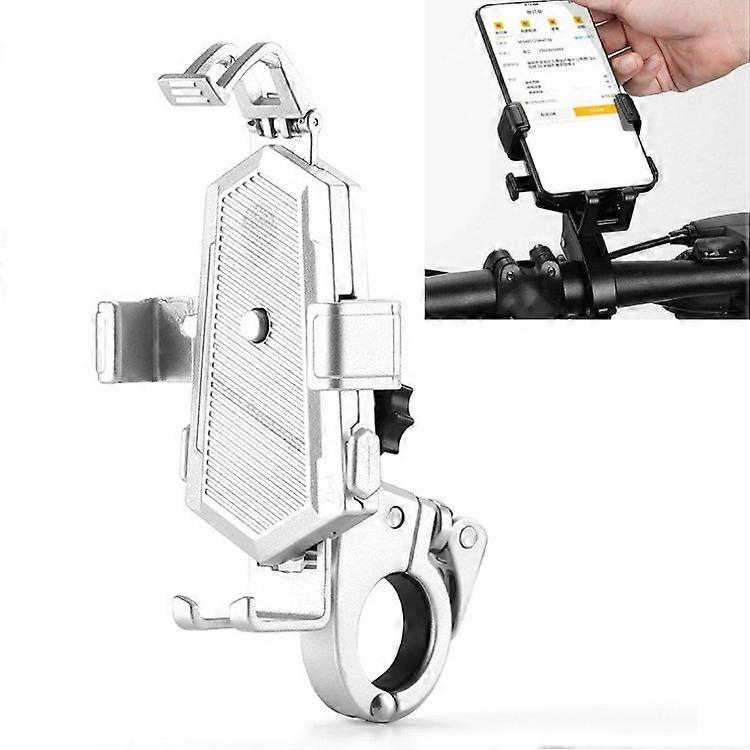 Bicycle Mobile Phone Holder Can Rotate And Adjust Fixed Aluminum Alloy Bracket Automatic Grab Bracket Handlebar Installation