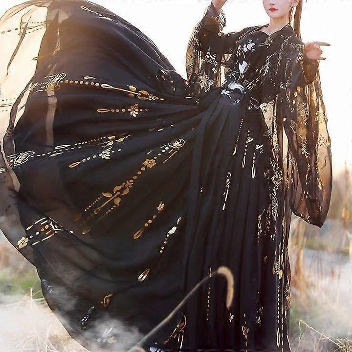 Chinese Wei Jin Dynasty Hanfu Suit Black Hanfu Suit Elegant Fairy Suit