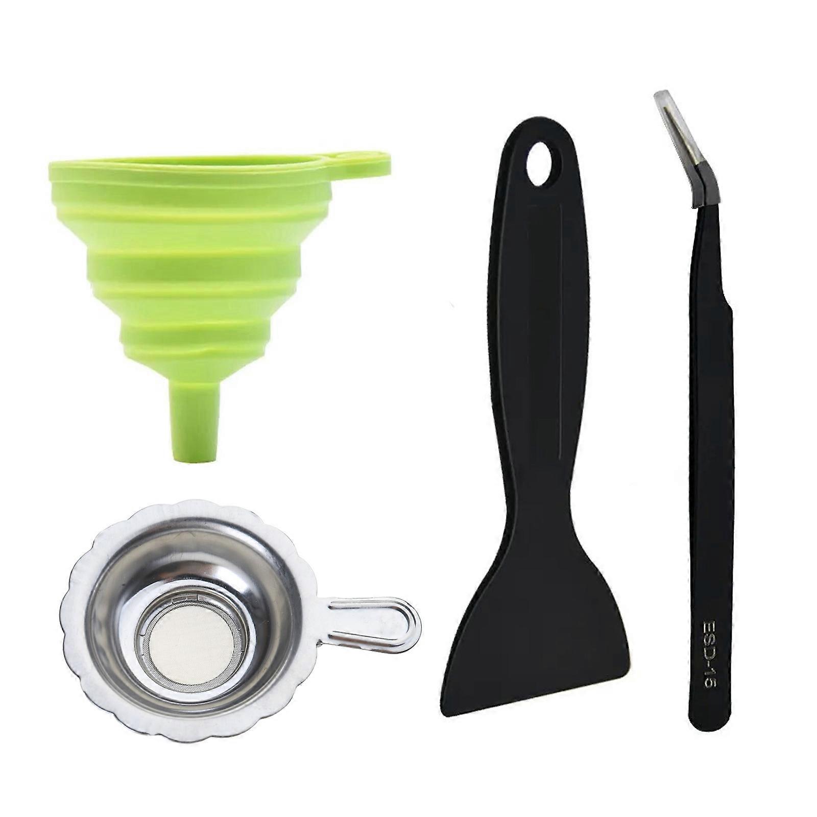 Silicon Funnel Shovel Resin Cleaning Tool For 3D Printer Light Curing Consumables Filter Funnel Spatula Set  Green