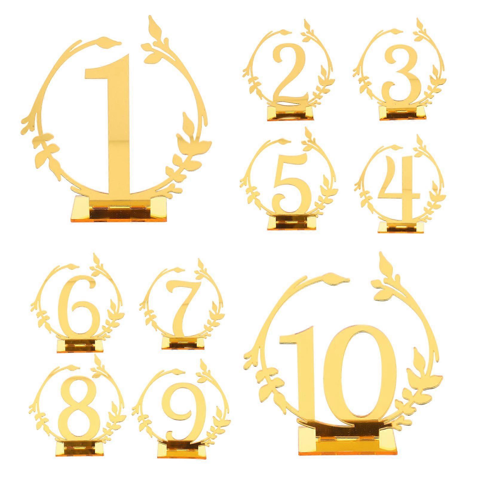10pcs Reserved Sign Wedding Place Card Holder Number Pattern Seating Table Sign