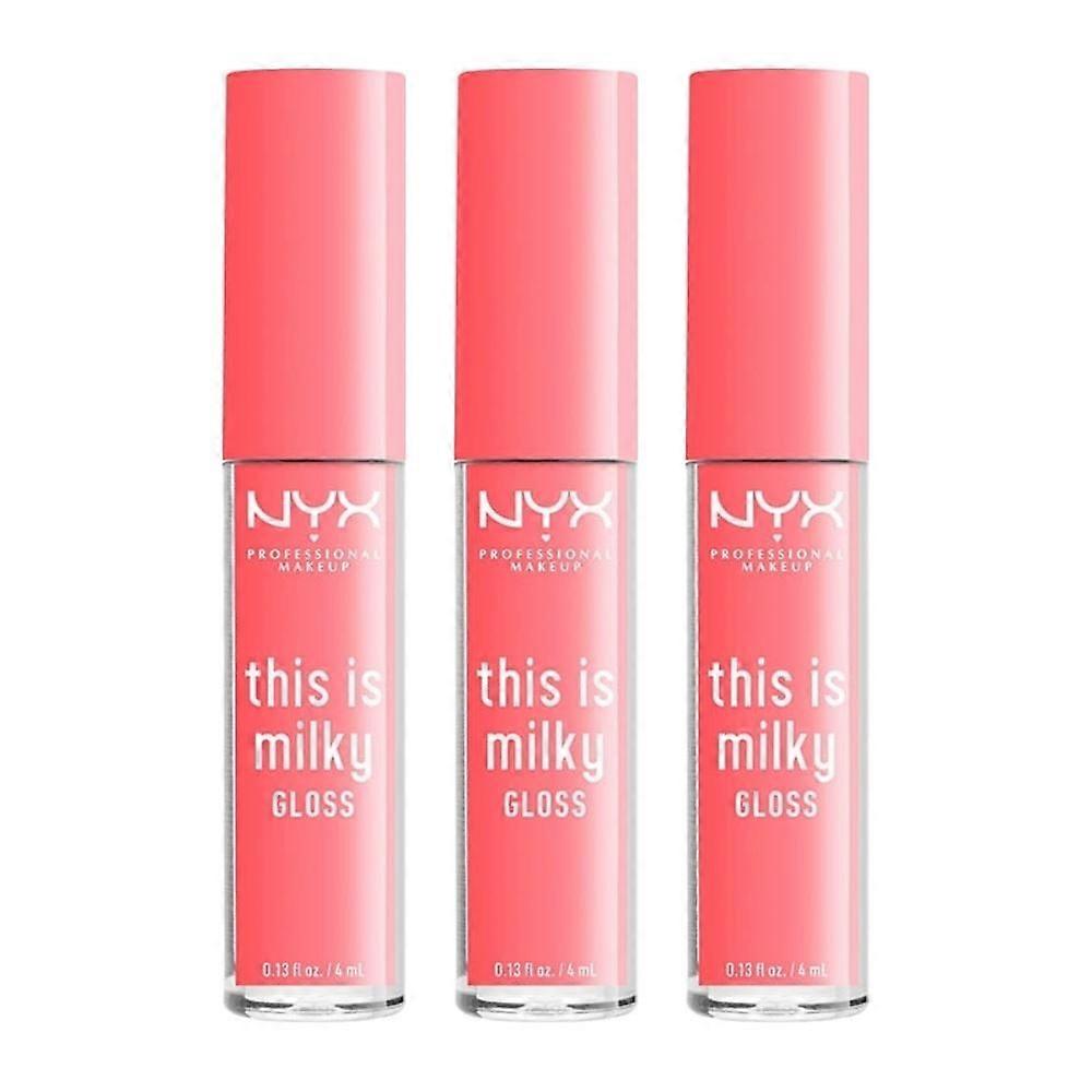 3 x NYX This Is Milky Lip Gloss 4ml - Moo-dy Peach