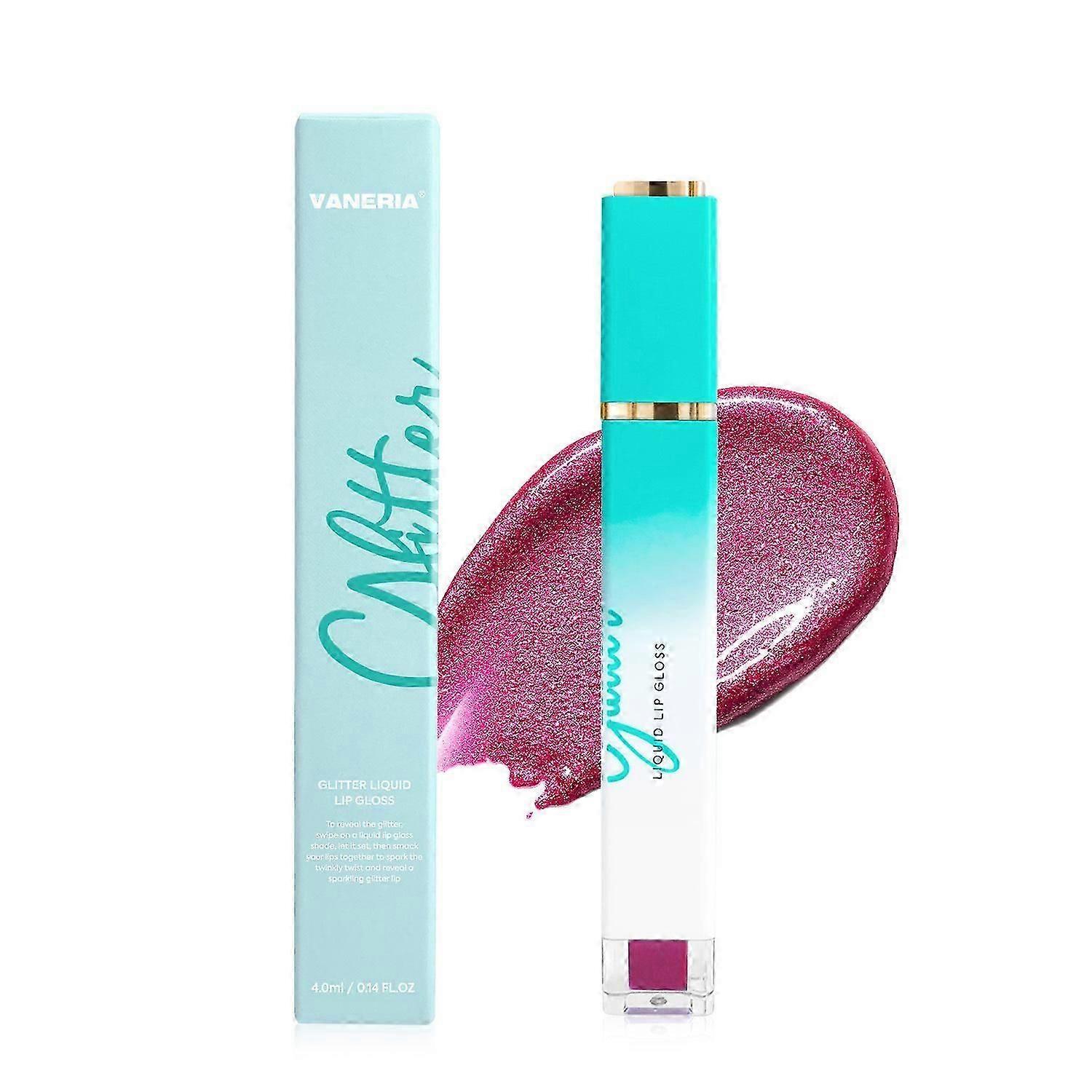 Lip Gloss,Non-Sticky Lip Makeup,Glitter Lip Gloss,Holographic Glitter Finish,Long Lasting Plumping