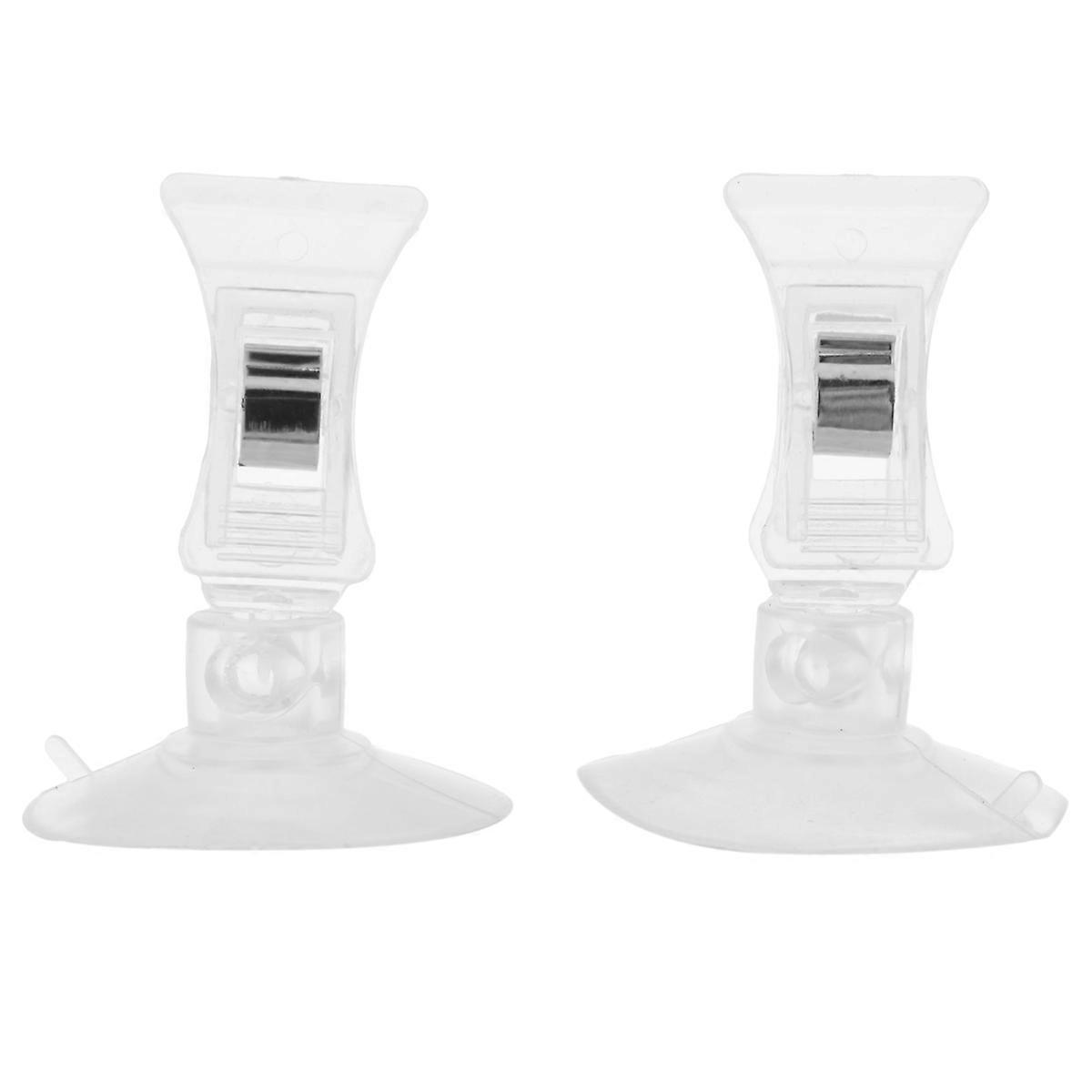 2 PCS 47mm Clear Plastic Wall Suction Cup Clip Clamp