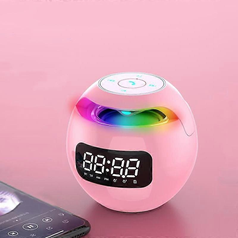 G90 Ball Bluetooth Speaker, Style: Clock Version (Pink) Clock Version (Pink)