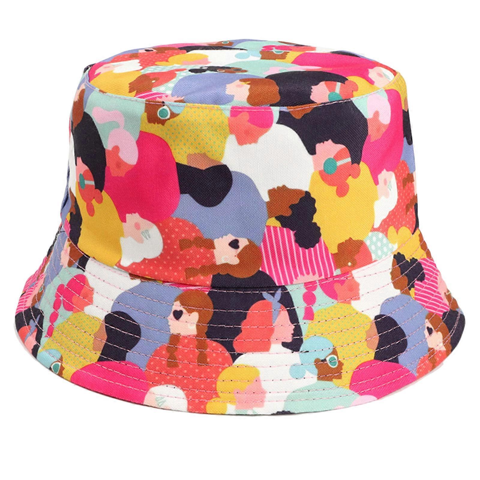 for Creative Basin Hat Double-sided Fisherman Cap Small Cartoon Pattern Bucket Cap for Spring Summer Must Have Items One