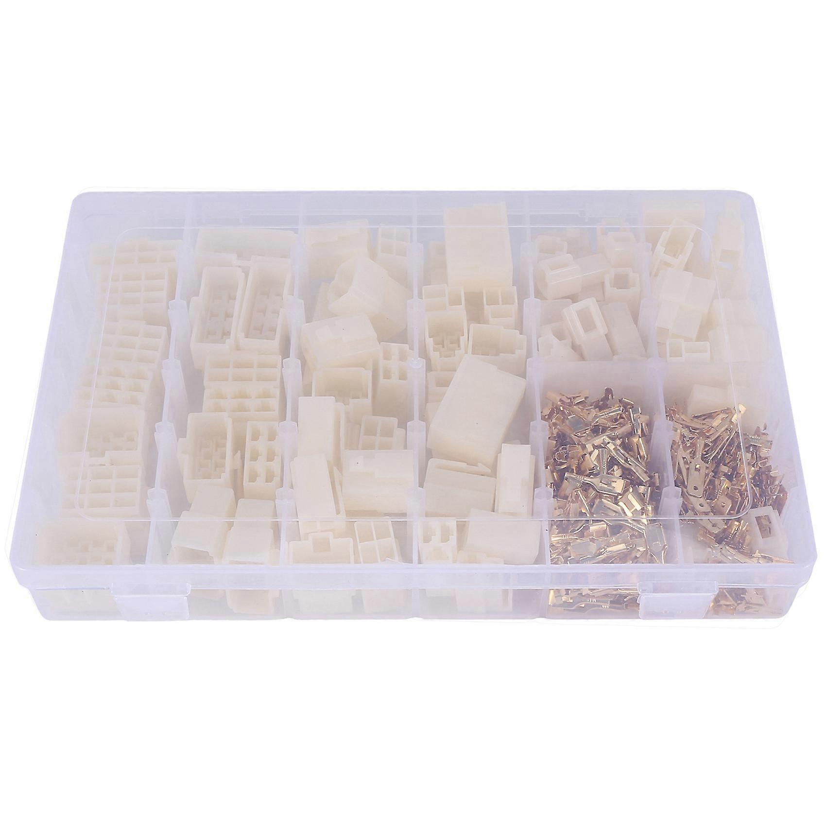 400Pcs 6.3mm 1 2 3 4 6 8 9 Pin Header Crimp Wire Terminals Kit