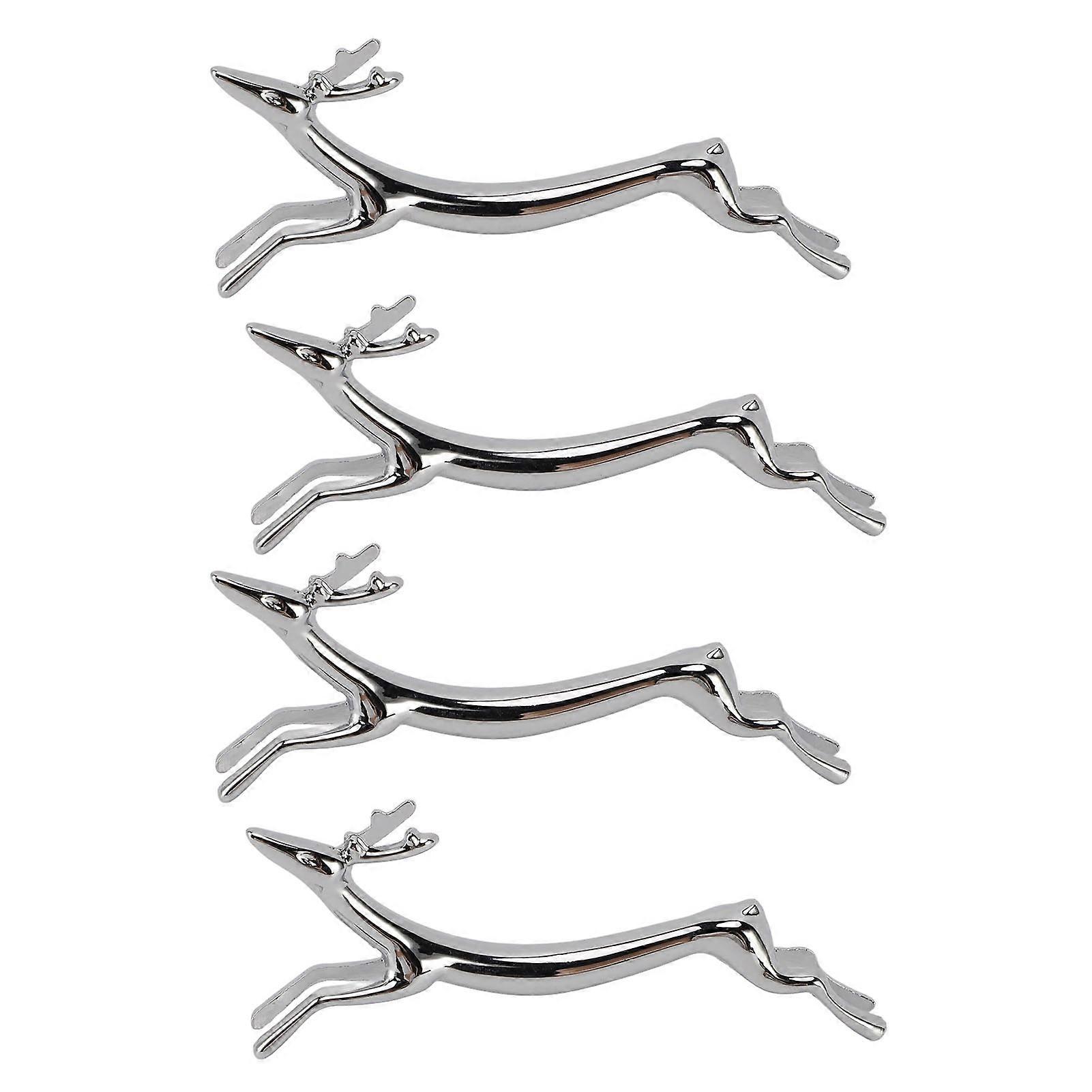 Silver Cutlery Rest Set Zinc Alloy Chopstick Stand Animal Shape Holder for Fork Spoon Deer, Electroplated Polished Versatile Tableware Rack