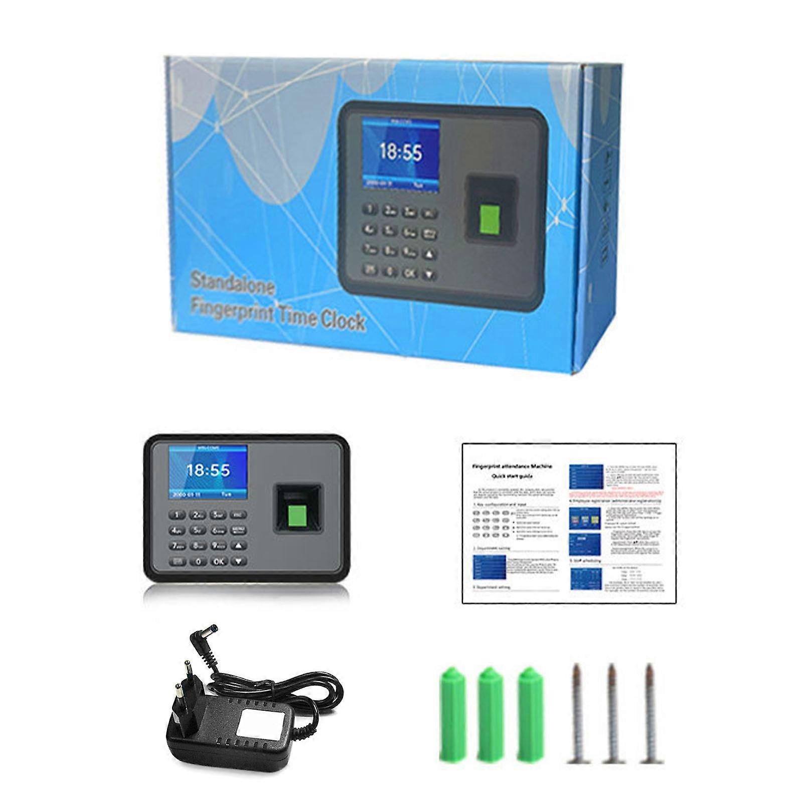 Fingerprint Password Attendance Machine Employee Checking in Recorder Time Punch Clock Office Access Control System