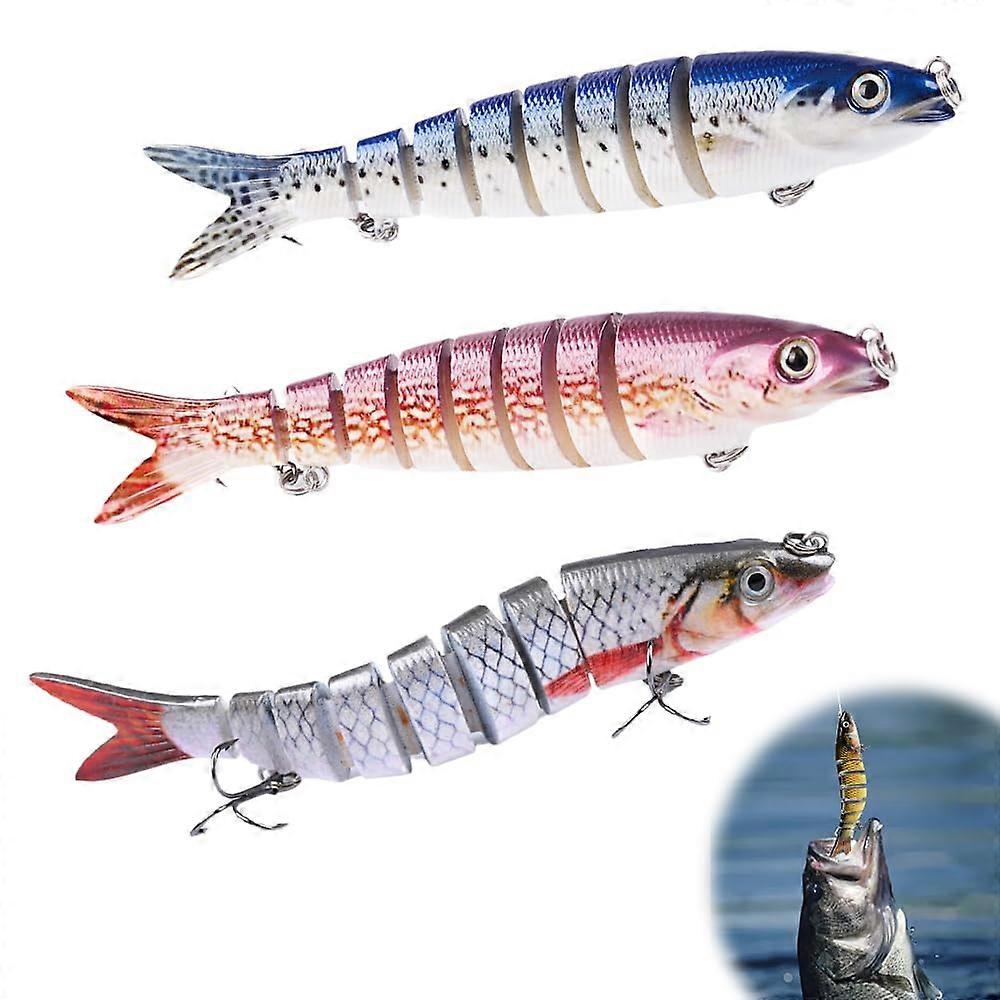 Glide Bait, Micro Jointed Swimbait, 3D Bionic Swimming Bait, Fishing Lures for Fresh & Saltwater