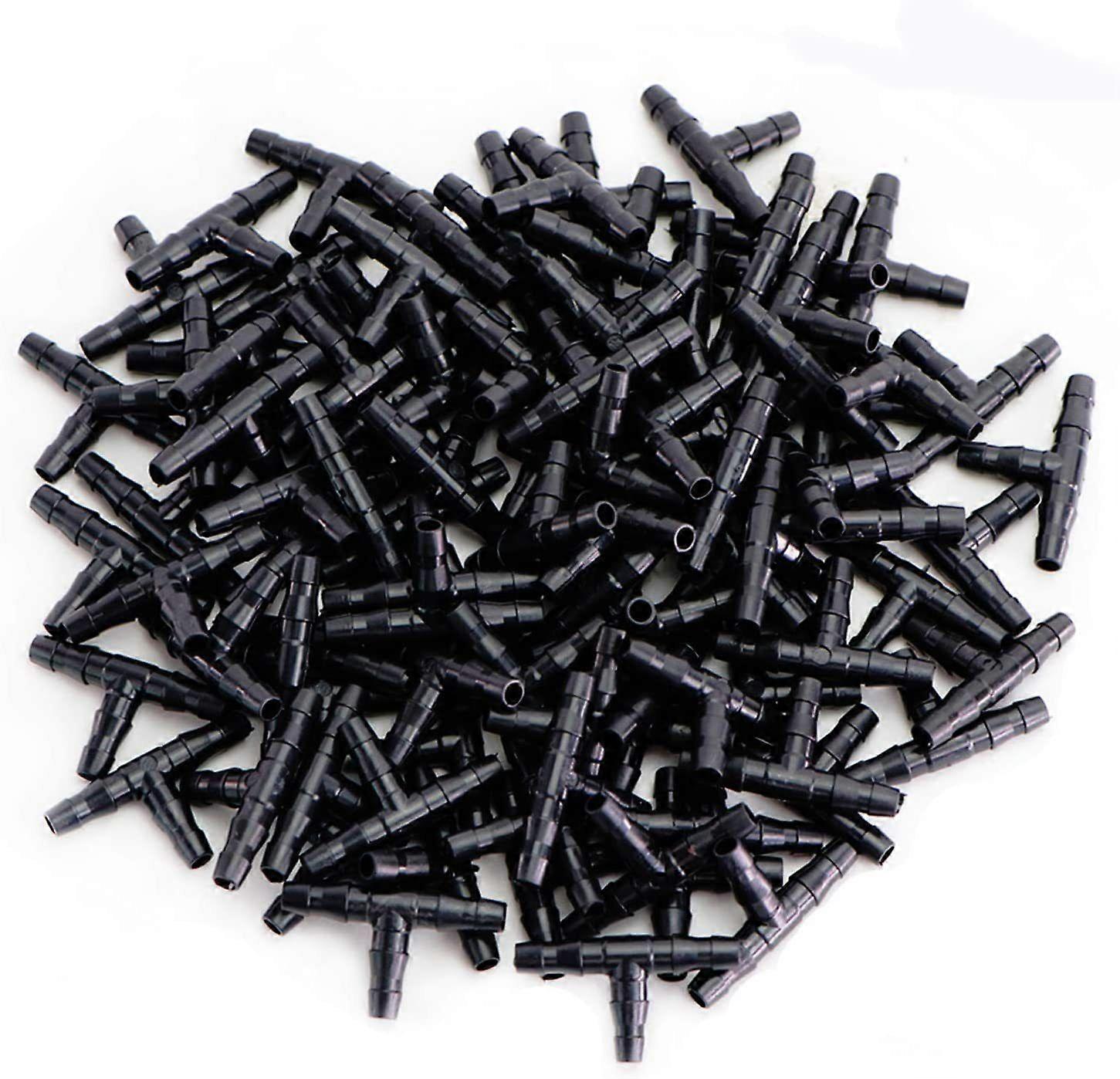 100 Pcs Tee Hose Fitting 4/7mm- Tee Connector PVC Sprinkler