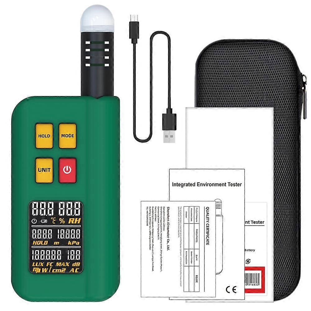 GX1 Ambient Temperature Humidity Noise Altitude Tester Home Illuminance Meter 4in1